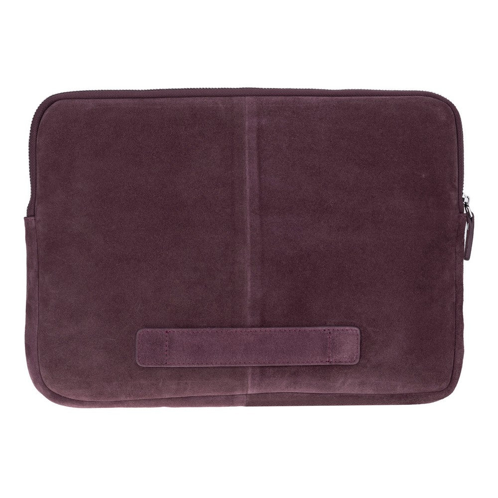 Burgundy Still Genuine Suede Leather 13-14 Inch MacBook & Laptop Sleeve