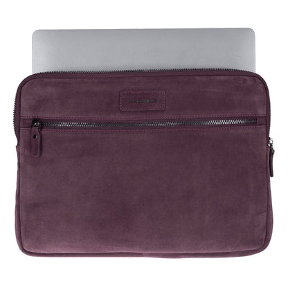 Burgundy Still Genuine Suede Leather 13-14 Inch MacBook & Laptop Sleeve