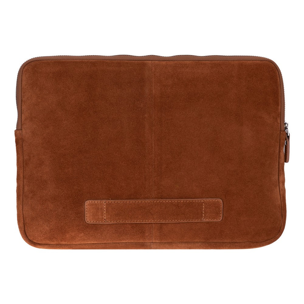 Camel Still Genuine Suede Leather 13-14 Inch MacBook & Laptop Sleeve