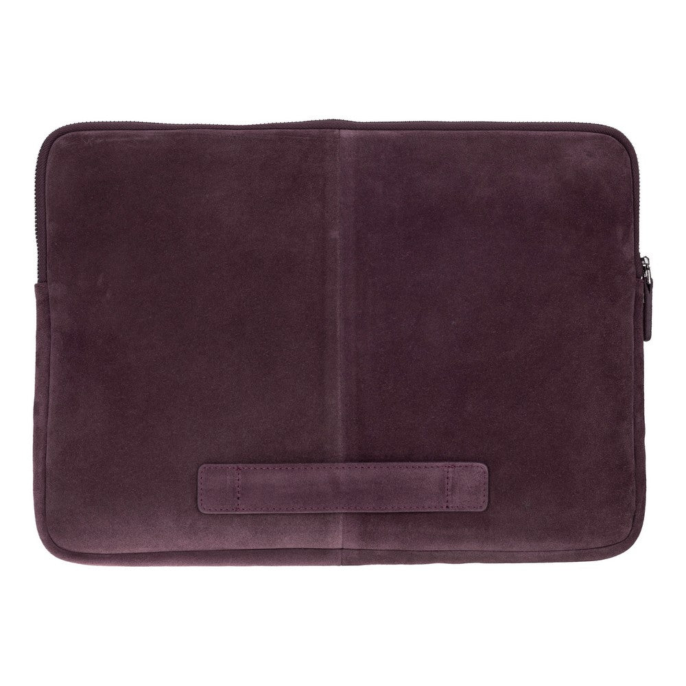 Burgundy Still Genuine Suede Leather 15-16 Inch MacBook & Laptop Sleeve