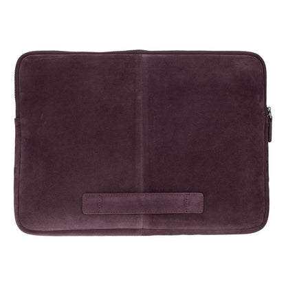 Burgundy Still Genuine Suede Leather 15-16 Inch MacBook & Laptop Sleeve