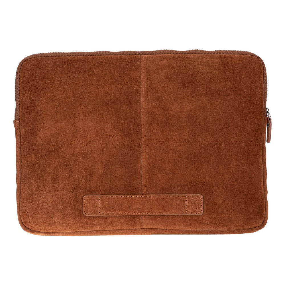 Camel Still Genuine Suede Leather 15-16 Inch MacBook & Laptop Sleeve