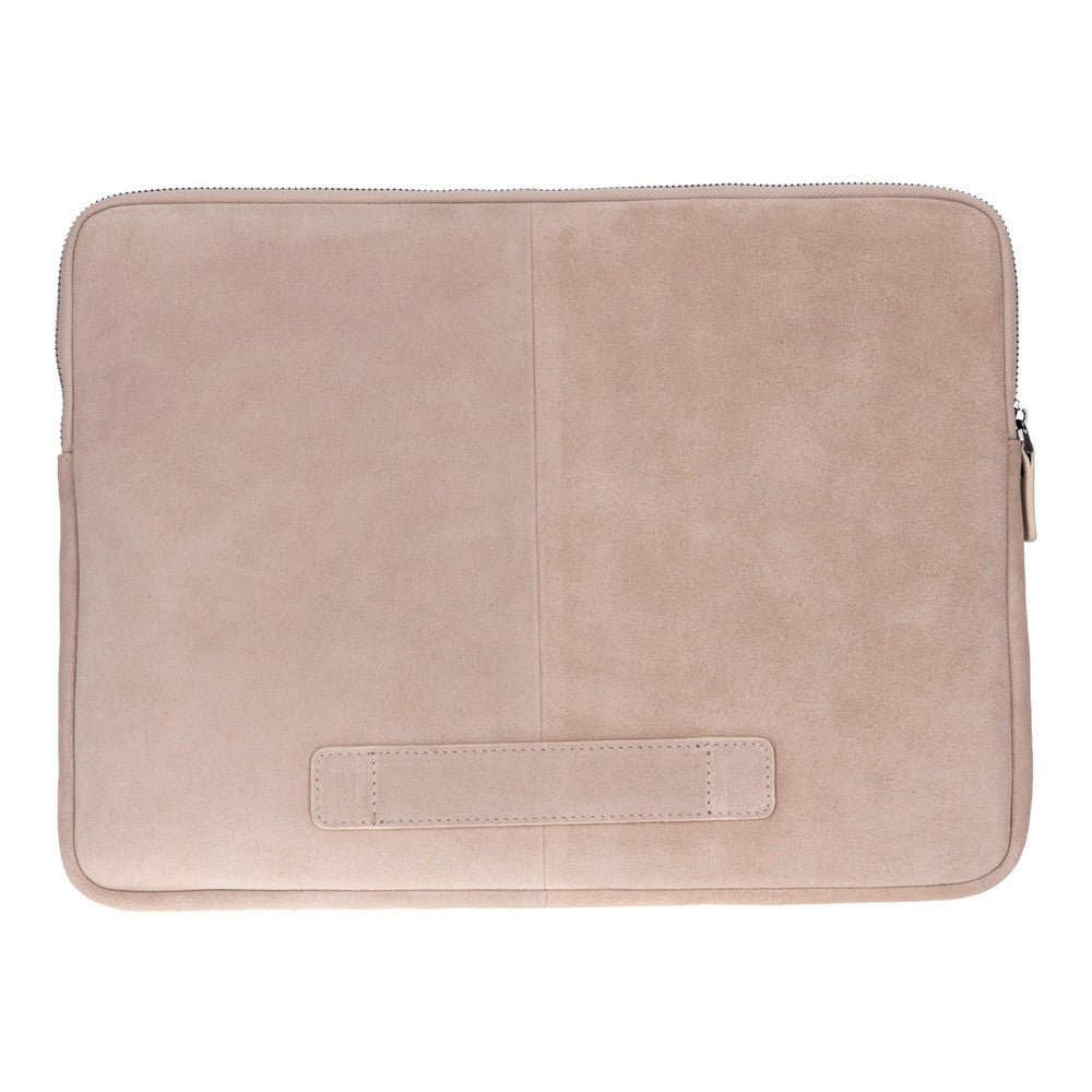 Sand Still Genuine Suede Leather 15-16 Inch MacBook & Laptop Sleeve