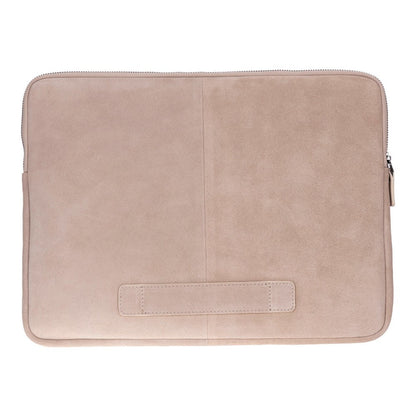 Sand Still Genuine Suede Leather 15-16 Inch MacBook & Laptop Sleeve
