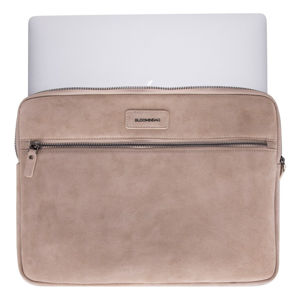 Mist Still Genuine Suede Leather 15-16 Inch MacBook & Laptop Sleeve