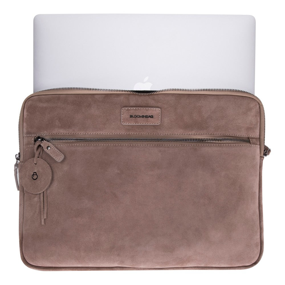 Mist Still Genuine Suede Leather 15-16 Inch MacBook & Laptop Sleeve