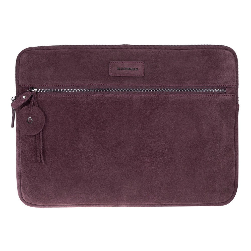 Burgundy Still Genuine Suede Leather 13-14 Inch MacBook & Laptop Sleeve