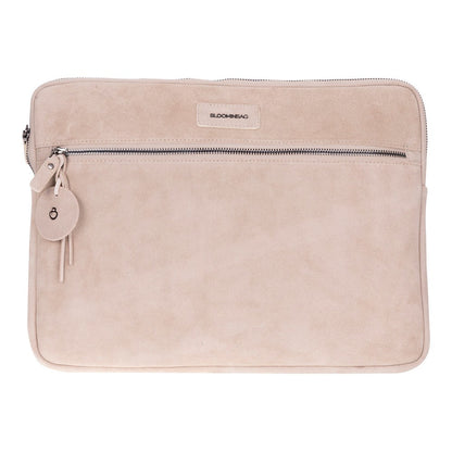 Mocha Still Genuine Suede Leather 13-14 Inch MacBook & Laptop Sleeve