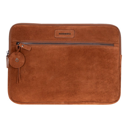 Camel Still Genuine Suede Leather 15-16 Inch MacBook & Laptop Sleeve