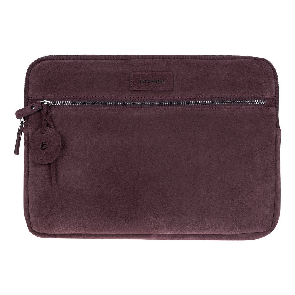 Burgundy Still Genuine Suede Leather 15-16 Inch MacBook & Laptop Sleeve