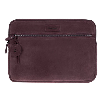 Burgundy Still Genuine Suede Leather 15-16 Inch MacBook & Laptop Sleeve