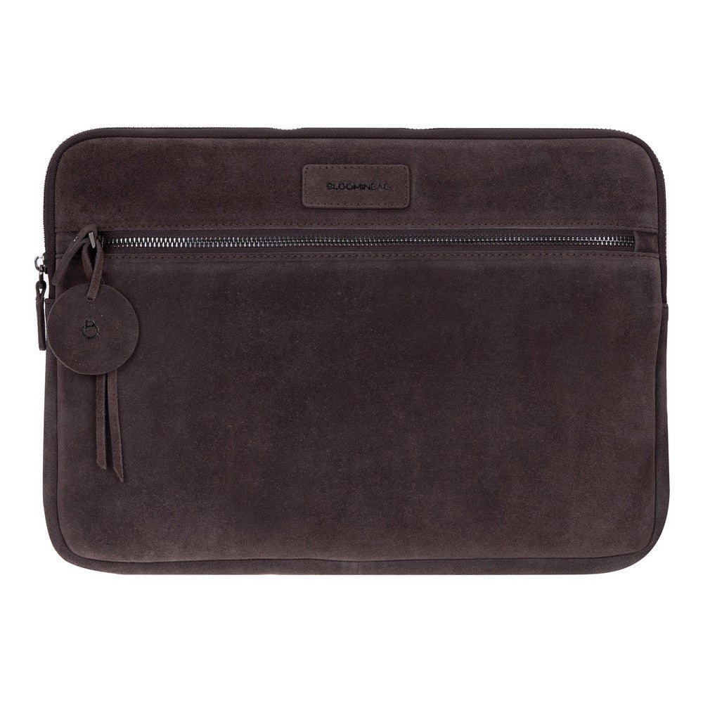 Mocha Still Genuine Suede Leather 15-16 Inch MacBook & Laptop Sleeve