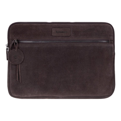 Mocha Still Genuine Suede Leather 15-16 Inch MacBook & Laptop Sleeve