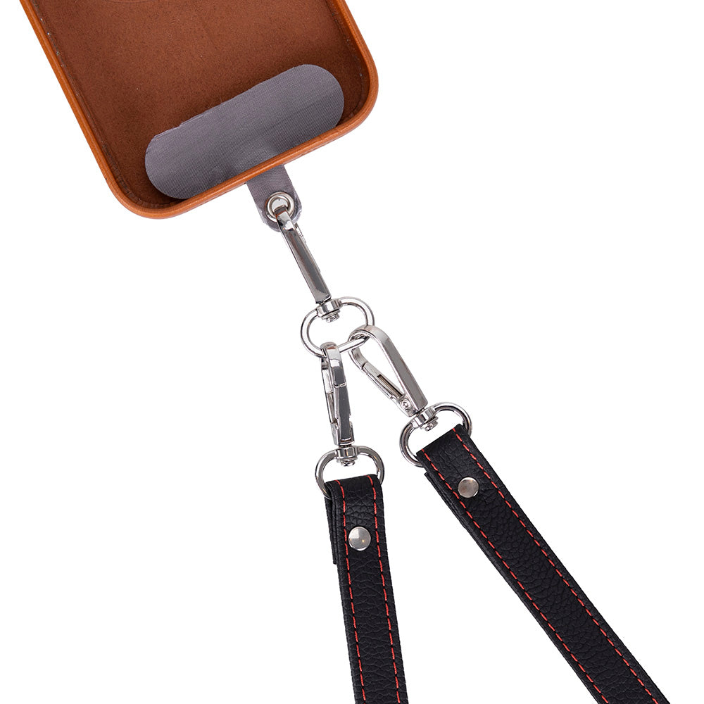FlexGo PU Leather Phone Strap & Wallet Set – Clip-On Flex