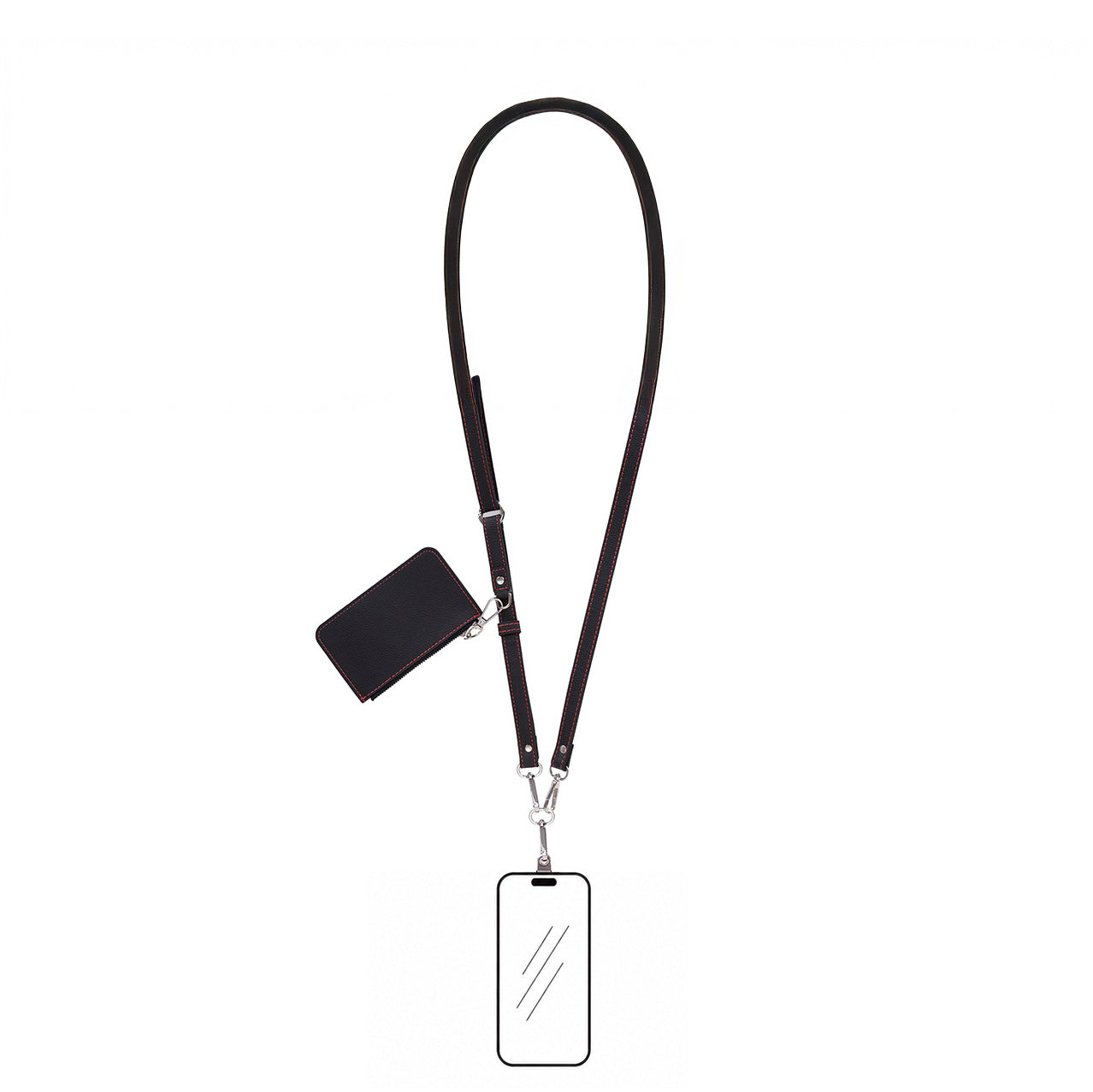 FlexGo PU Leather Phone Strap & Wallet Set – Clip-On Flex