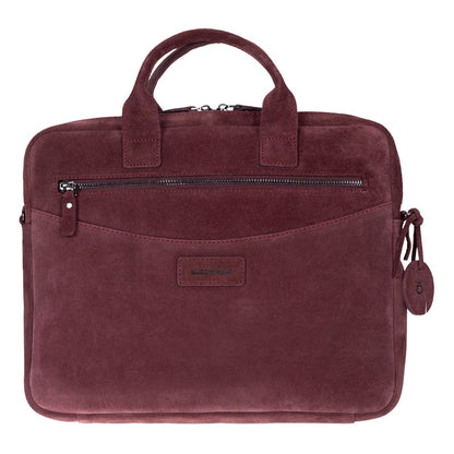 Burgundy Still Genuine Suede Leather 13-14 Inch MacBook & Laptop Bag