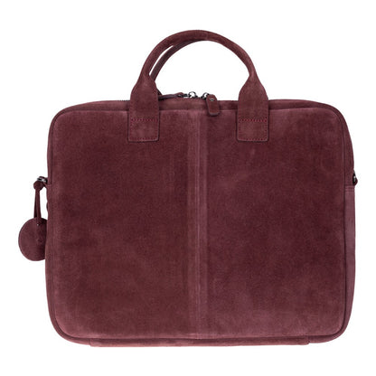 Burgundy Still Genuine Suede Leather 13-14 Inch MacBook & Laptop Bag