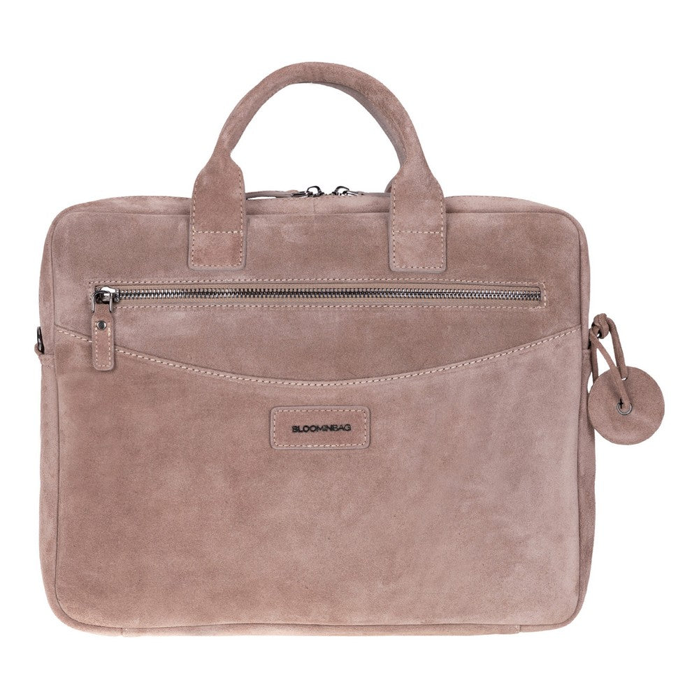 Sand Still Genuine Suede Leather 13-14 Inch MacBook & Laptop Bag