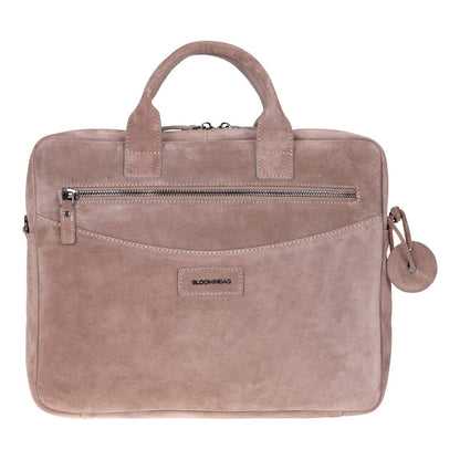 Sand Still Genuine Suede Leather 13-14 Inch MacBook & Laptop Bag