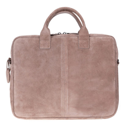 Sand Still Genuine Suede Leather 13-14 Inch MacBook & Laptop Bag