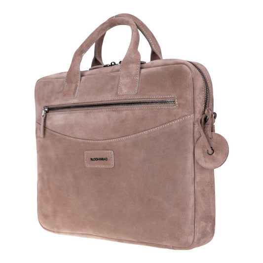 Sand Still Genuine Suede Leather 13-14 Inch MacBook & Laptop Bag