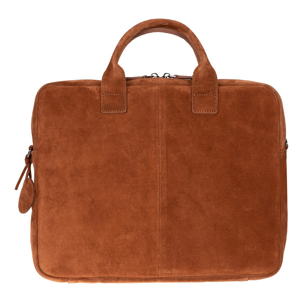 Camel Still Genuine Suede Leather 13-14 Inch MacBook & Laptop Bag