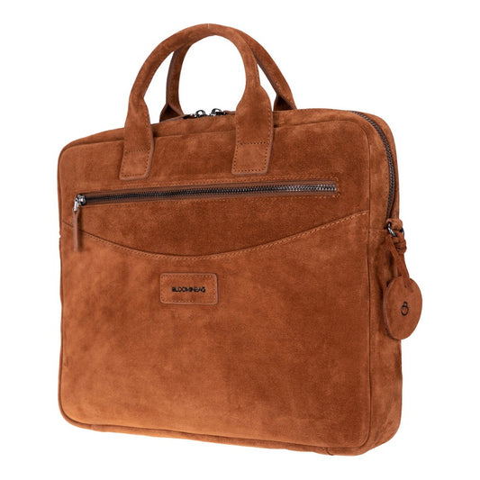 Camel Still Genuine Suede Leather 13-14 Inch MacBook & Laptop Bag