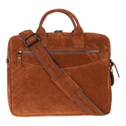 Camel Still Genuine Suede Leather 13-14 Inch MacBook & Laptop Bag