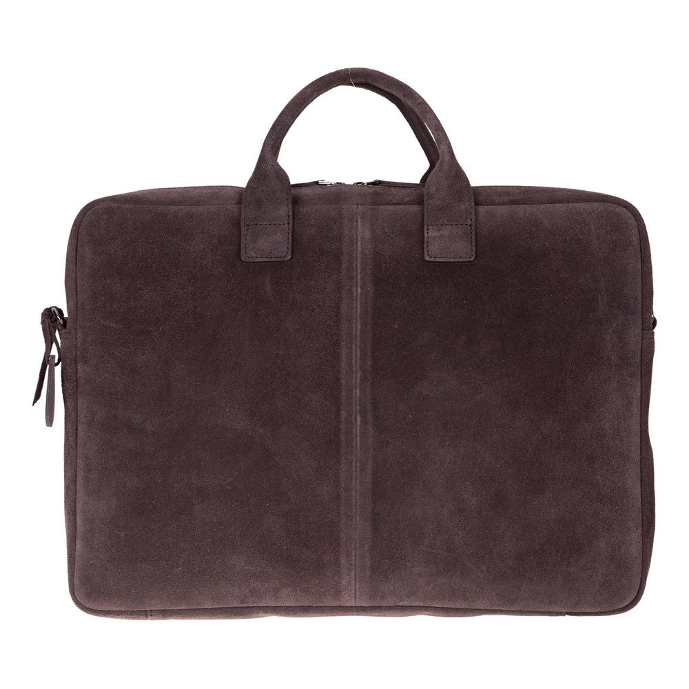 Mocha Still Genuine Suede Leather 13-14 Inch MacBook & Laptop Bag