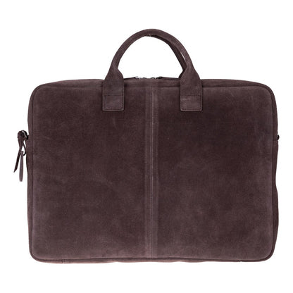 Mocha Still Genuine Suede Leather 13-14 Inch MacBook & Laptop Bag