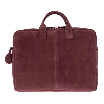 Burgundy Still Genuine Suede Leather 15-16 Inch MacBook & Laptop Bag