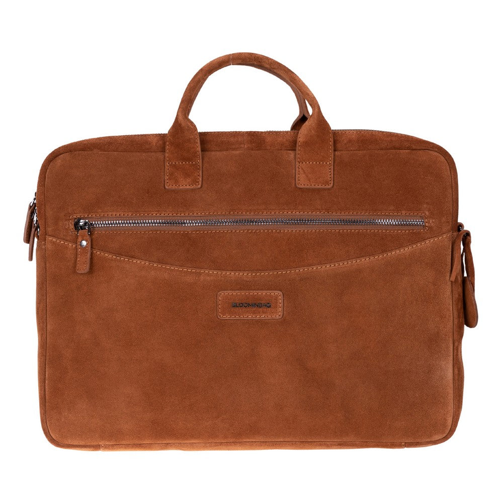 Camel Still Genuine Suede Leather 15-16 Inch MacBook & Laptop Bag