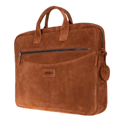Camel Still Genuine Suede Leather 15-16 Inch MacBook & Laptop Bag