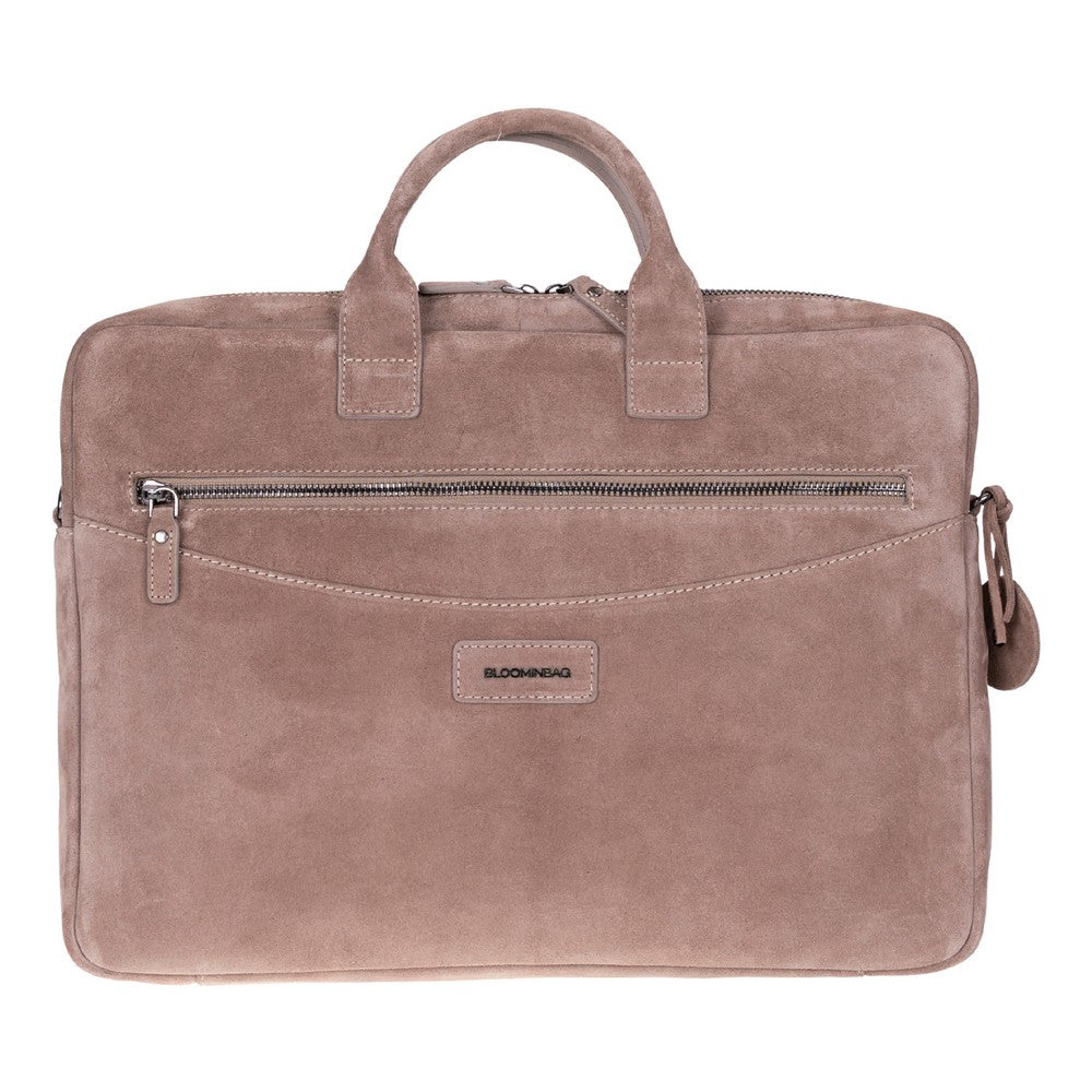 Sand Still Genuine Suede Leather 15-16 Inch MacBook & Laptop Bag
