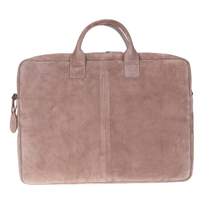 Sand Still Genuine Suede Leather 15-16 Inch MacBook & Laptop Bag