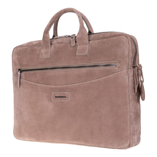 Sand Still Genuine Suede Leather 15-16 Inch MacBook & Laptop Bag