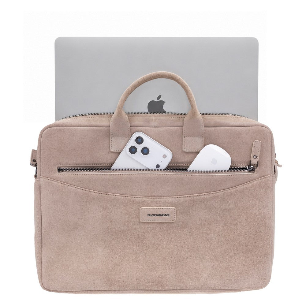 Mint Still Genuine Suede Leather 13-14 Inch MacBook & Laptop Bag