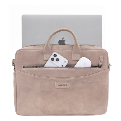 Mint Still Genuine Suede Leather 13-14 Inch MacBook & Laptop Bag