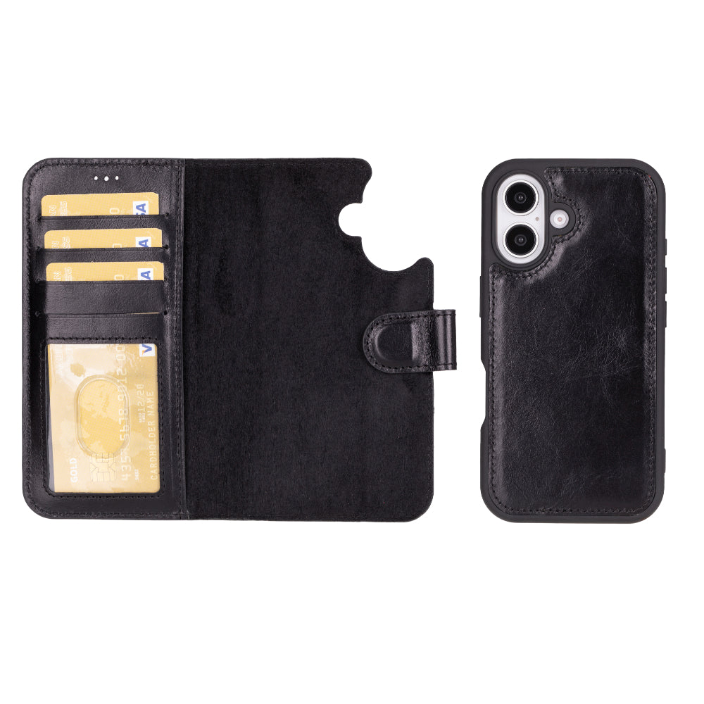 Magic iPhone 16 Detachable Leather Wallet Case