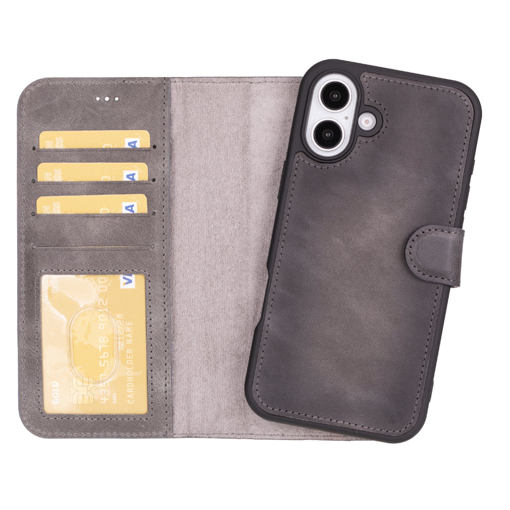 Magic iPhone 16 Detachable Leather Wallet Case