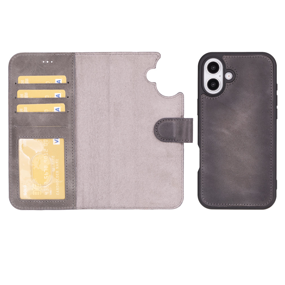 Magic iPhone 16 Detachable Leather Wallet Case