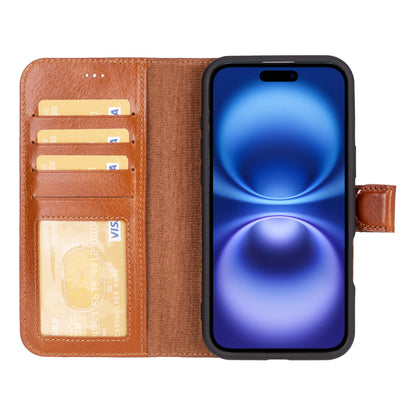 Magic iPhone 16 Detachable Leather Wallet Case