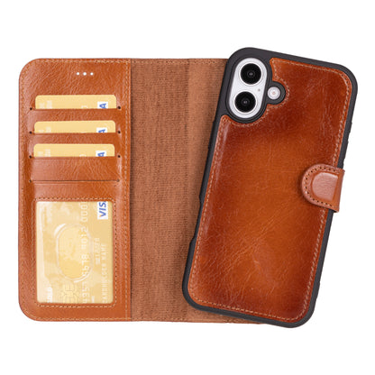 Magic iPhone 16 Detachable Leather Wallet Case