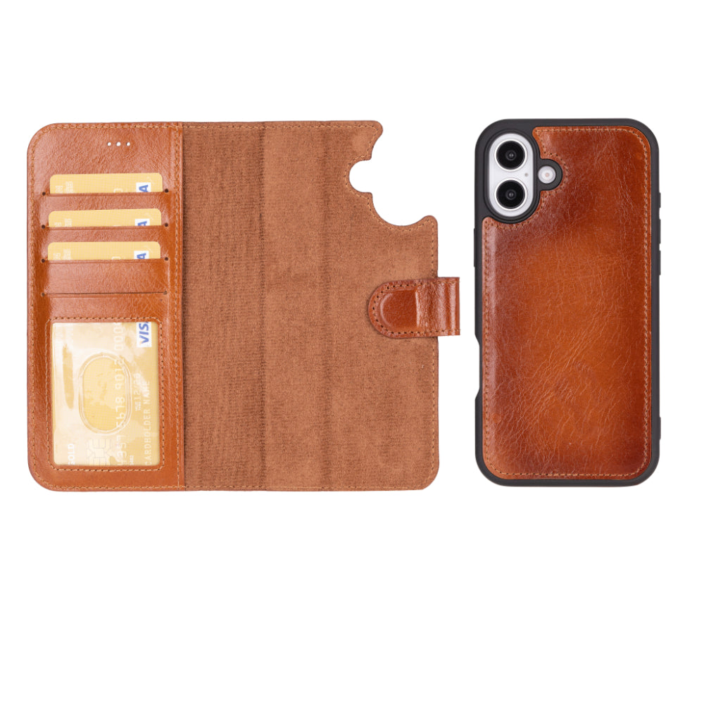 Magic iPhone 16 Detachable Leather Wallet Case