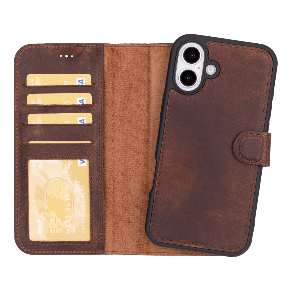 Magic iPhone 16 Detachable Leather Wallet Case