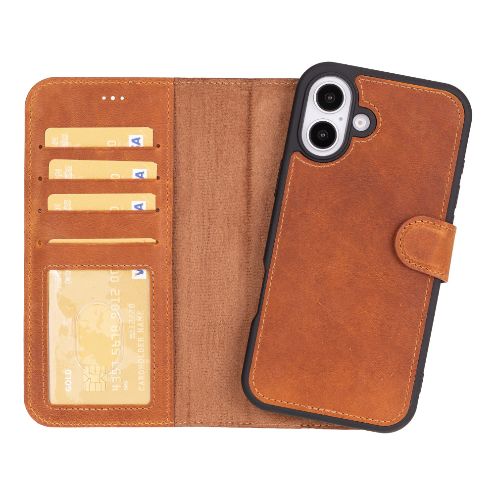 Magic iPhone 16 Detachable Leather Wallet Case