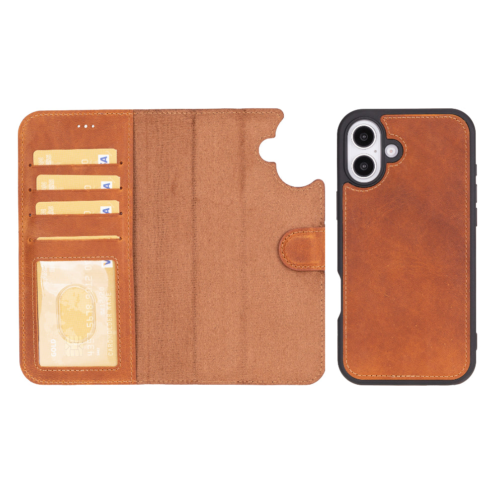 Magic iPhone 16 Detachable Leather Wallet Case