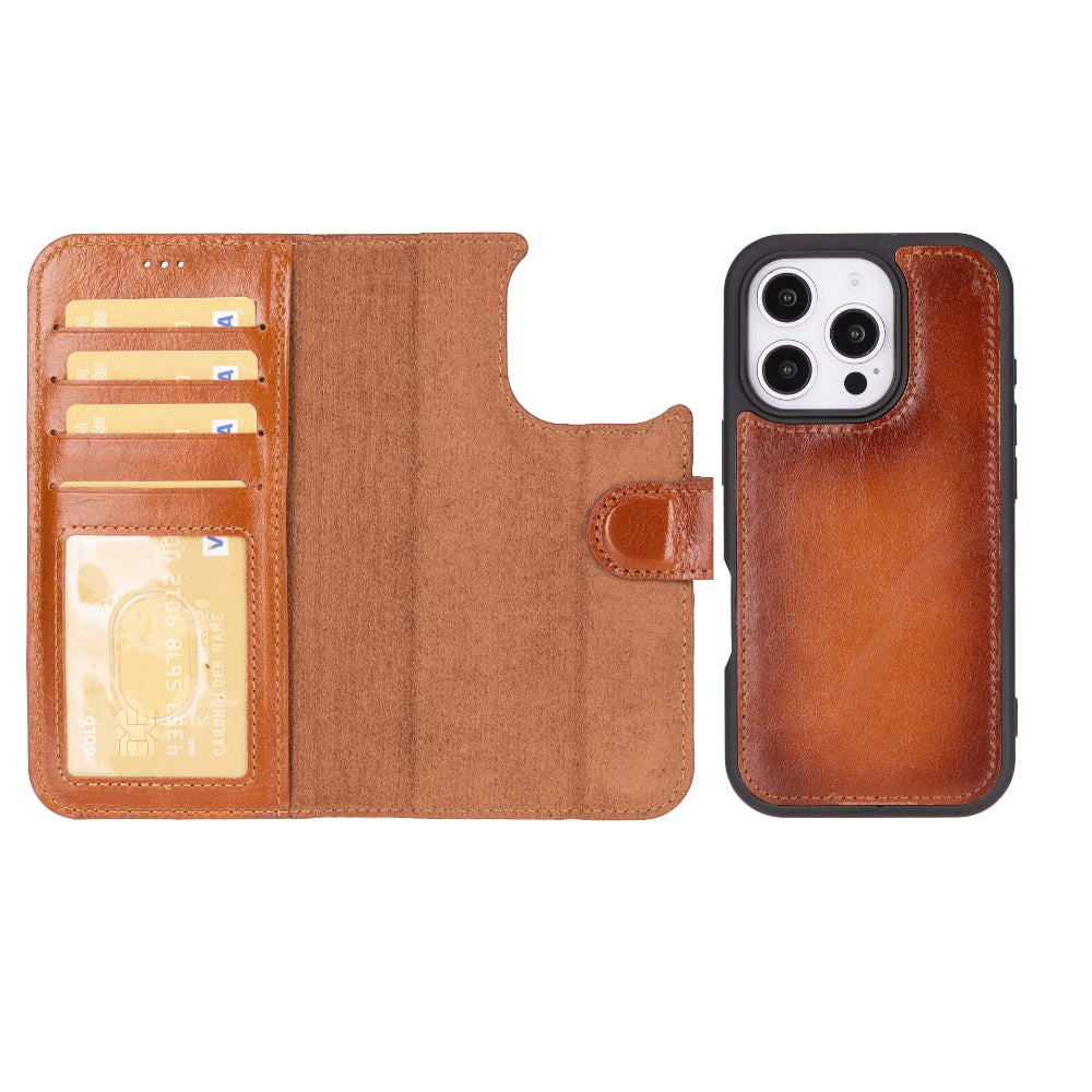 Magic iPhone 16 Pro Max Leather Detachable Wallet Case