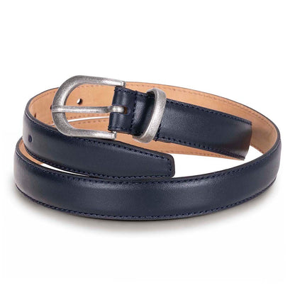 Bloom in Still Women Genuine Leather Belt - Navy Plain