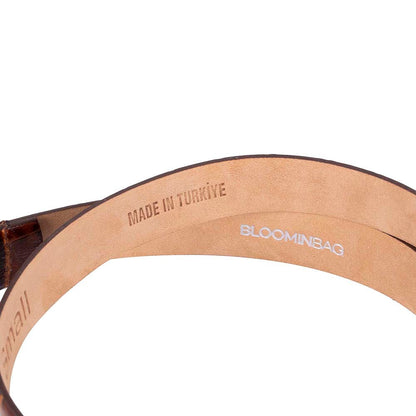 Bloom in Still Women Genuine Leather Belt - Camel Croco